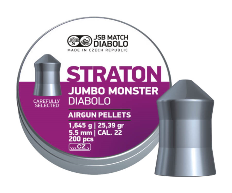 

Пули пневматические JSB Straton Jumbo Monster Diabolo 5,5 мм 1.645 гр (200 шт.), Diabolo Straton Jumbo Monster