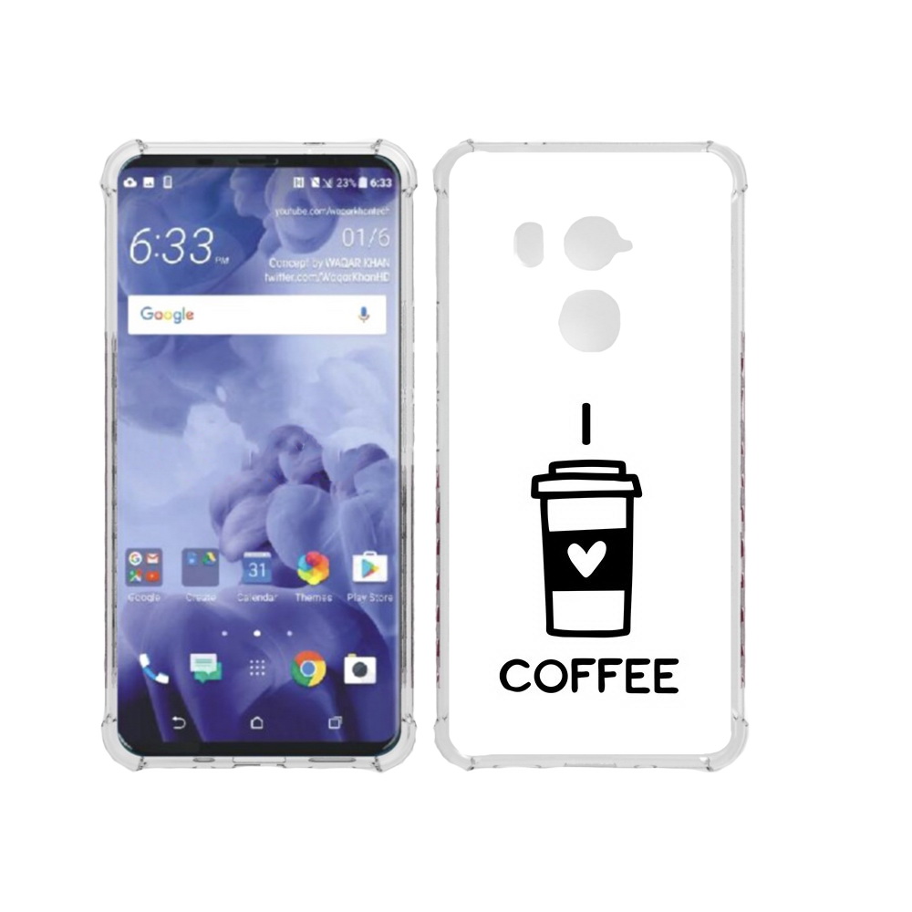 

Чехол MyPads Tocco для HTC U11 Plus Я люблю кофе, Прозрачный, Tocco
