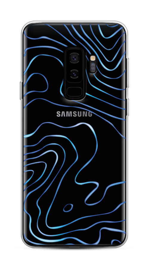 

Чехол на Samsung Galaxy S9 Plus "Blue lines", Прозрачный;синий, 25850-1