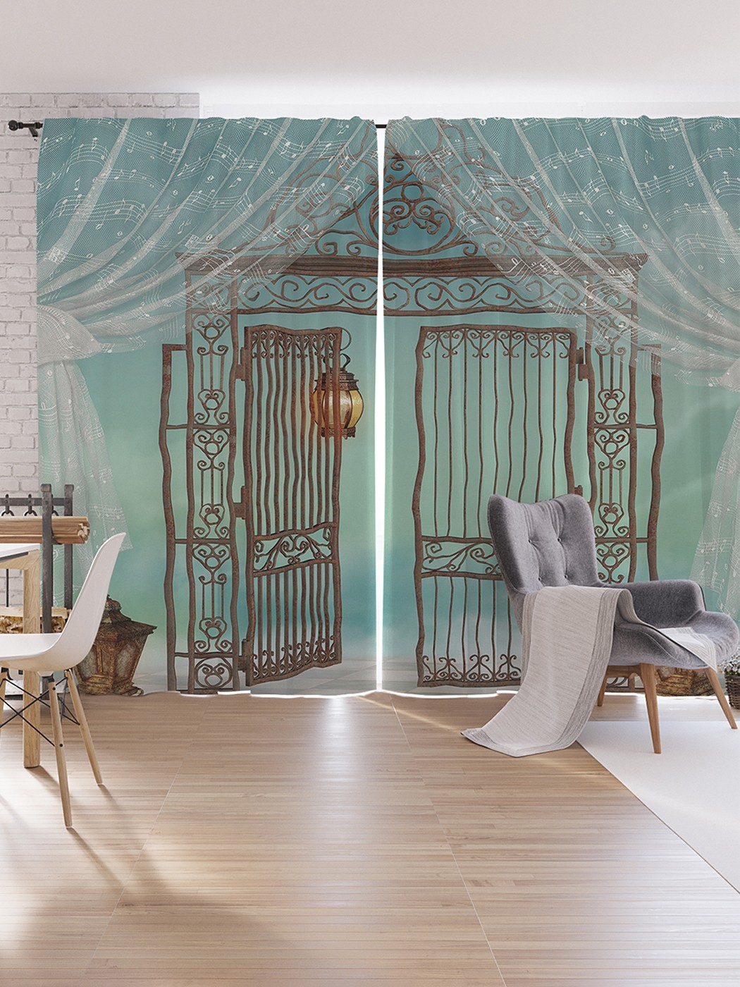 

Шторы под лён JoyArty "Небесные покои", серия Oxford DeLux, 340х265 см, Небесные покои