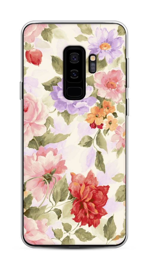 

Чехол на Samsung Galaxy S9 Plus "Акварельные пионы", Розовый;бежевый, 25850-1
