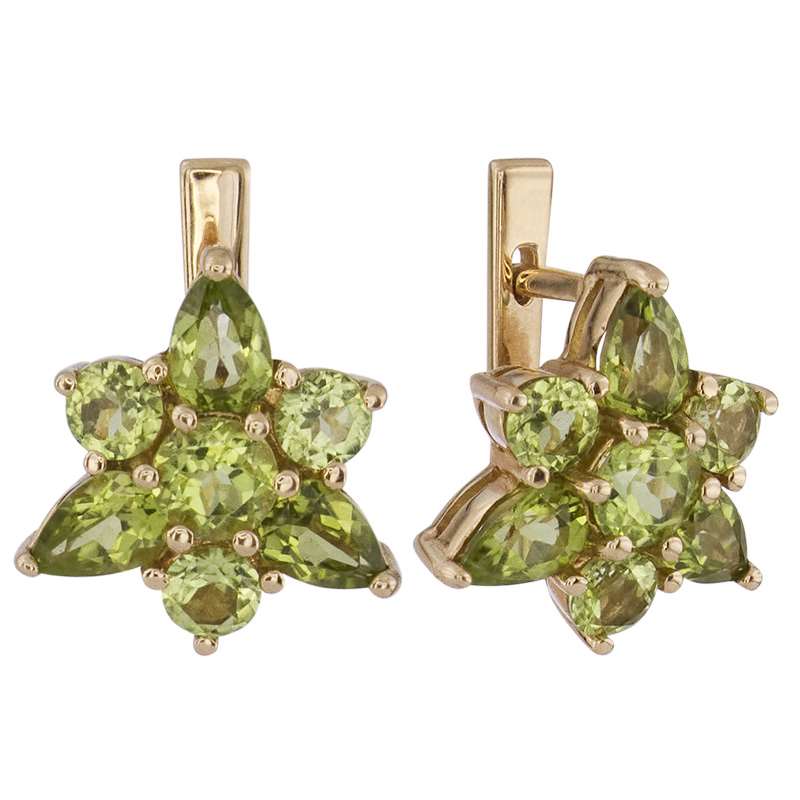 

Серьги с 14 хризолитами из красного золота ALORIS Серьги 380Х, Серьги 380Х