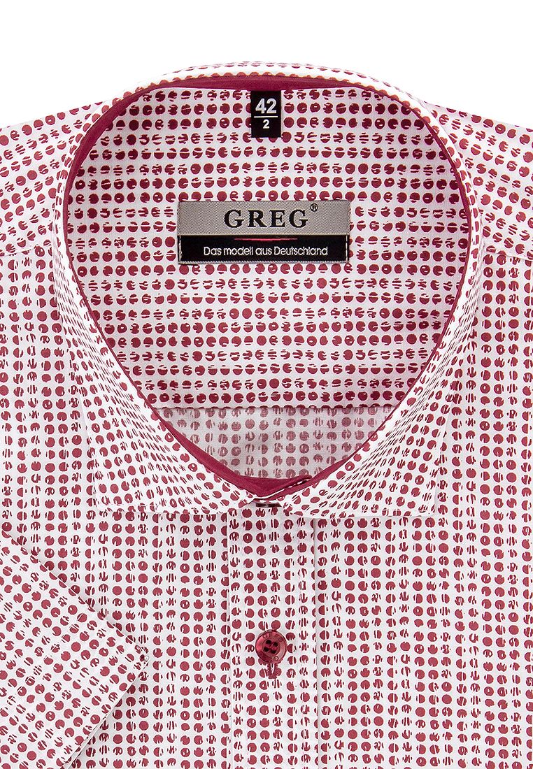 

Рубашка мужская Greg 01-00012829 красная 38, Красный, 01-00012829