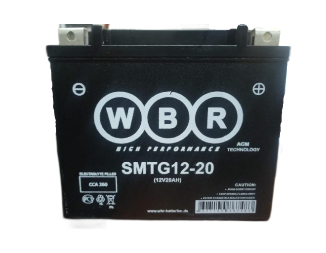 Мото аккумулятор WBR SMTG 12-20 GEL YTX20H-BS