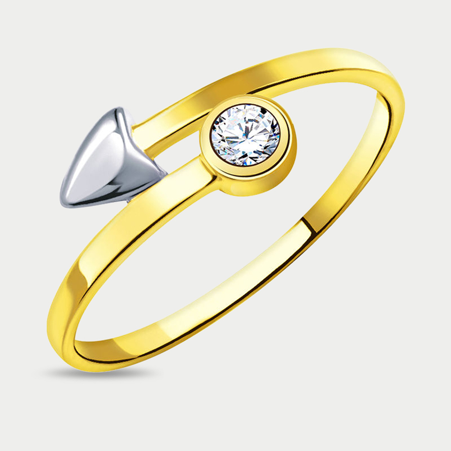 Кольцо из желтого золота р. 17 Atoll л10750, фианит