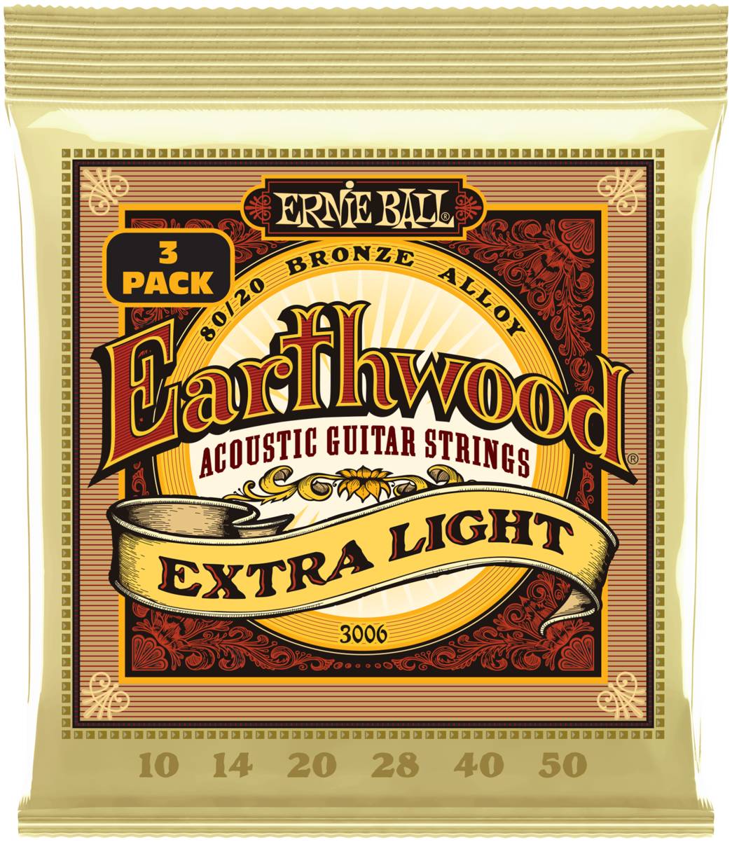 

Струны для акустической гитары ERNIE BALL 3006 Earthwood 80/20 Bronze Extra Light 10-50