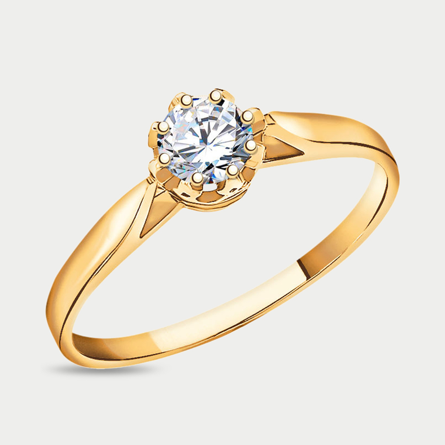 Кольцо из розового золота р. 16 Atoll 10070, фианит