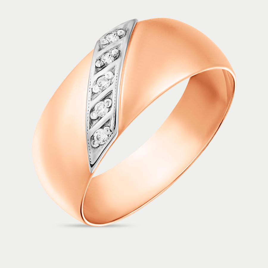 Кольцо из розового золота р. 17,5 Atoll 10356, фианит