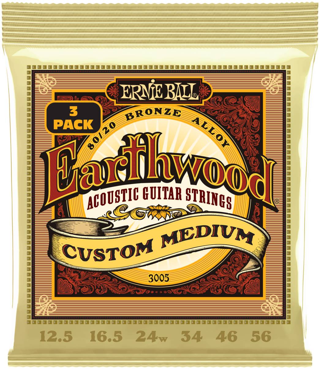 

Струны для акустической гитары ERNIE BALL 3005 Earthwood 80/20 Bronze Custom Medium 10-52