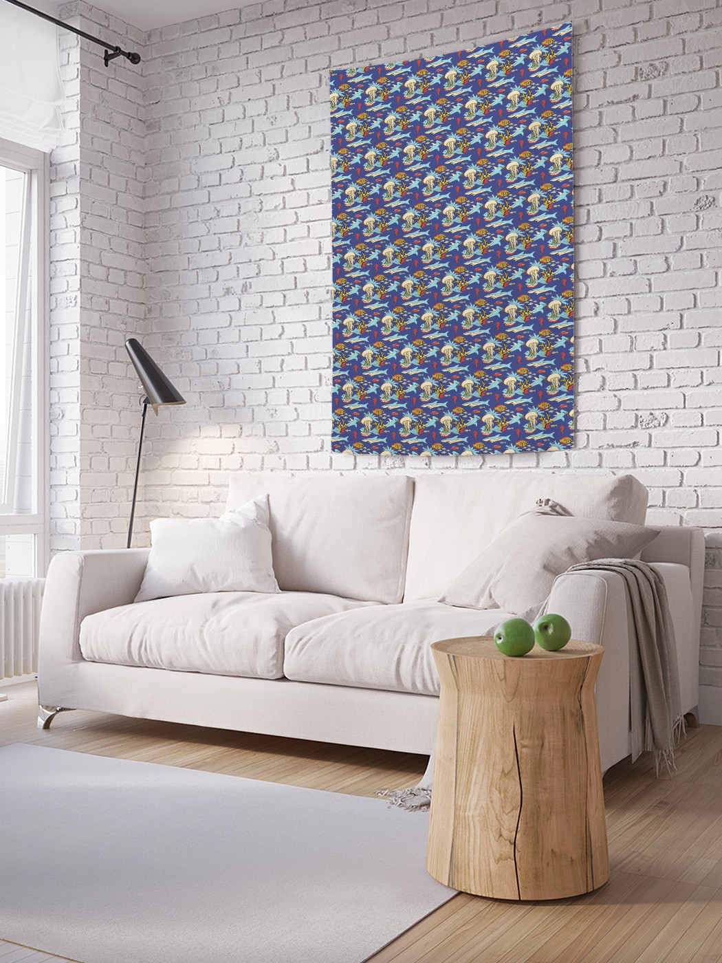 

Вертикальное фотопанно на стену JoyArty Акулы и рыбы 150x200 см, Акулы и рыбы