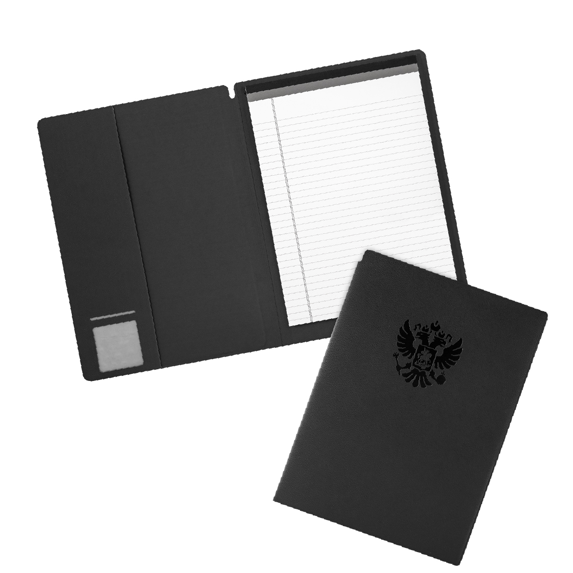

Блокнот FlexPocket BPA4-02, формат А4, экокожа с тиснением Герб России, черный, BPA4-02