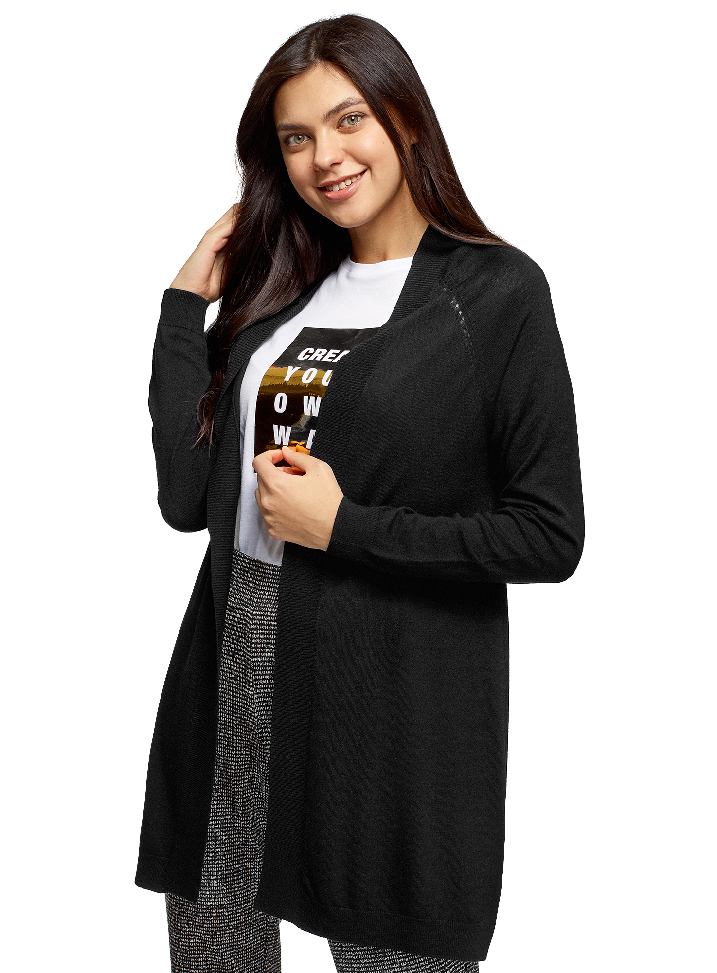 

Кардиган женский oodji 63212610 черный XL, 63212610