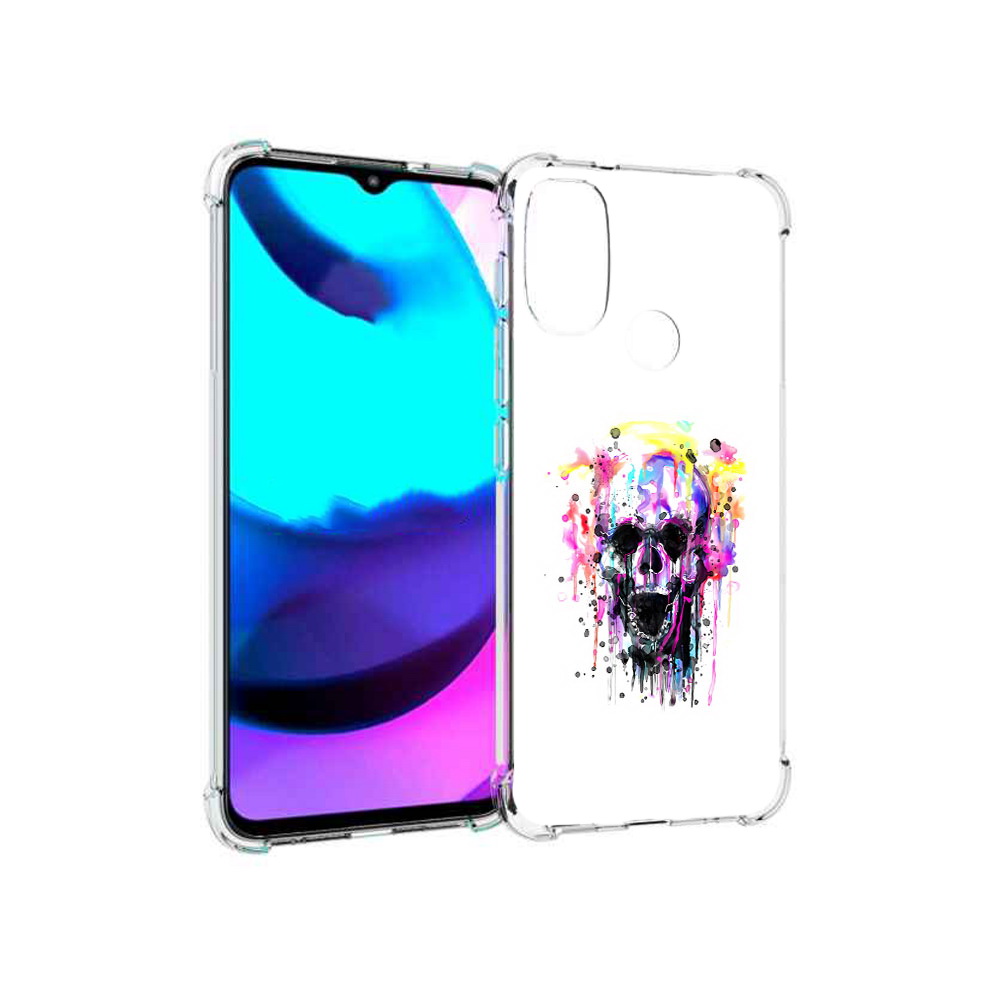 

Чехол MyPads Tocco для Motorola Moto E20 граффити череп (PT162039.356.298), Прозрачный, Tocco
