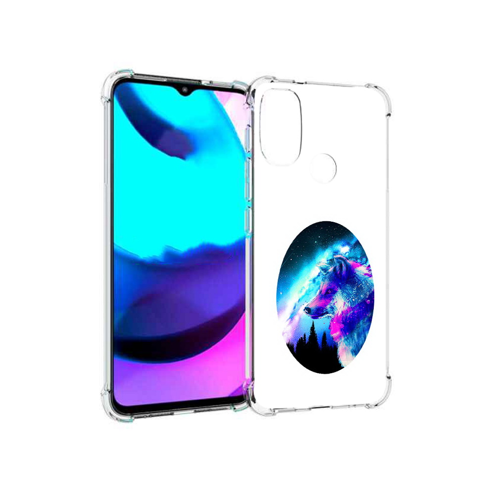 

Чехол MyPads Tocco для Motorola Moto E20 голубой волк (PT162039.356.293), Прозрачный, Tocco