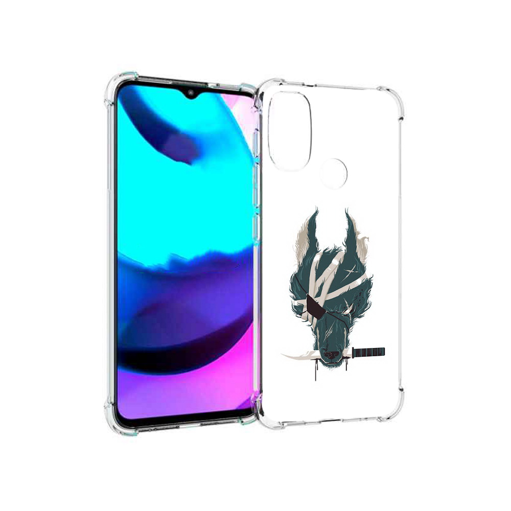 

Чехол MyPads Tocco для Motorola Moto E20 волк-разбойник (PT162039.356.271), Прозрачный, Tocco