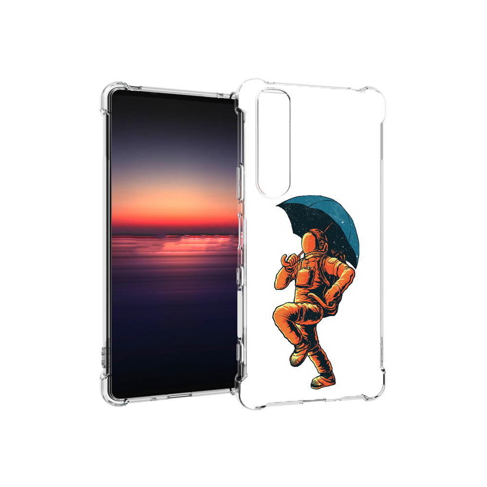 

Чехол MyPads Tocco для Sony Xperia 1 III шагающий космонавт с зонтом (PT162368.229.695), Прозрачный, Tocco