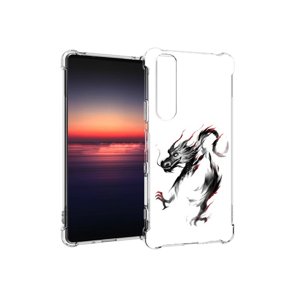 

Чехол MyPads Tocco для Sony Xperia 1 III черный дракон (PT162368.229.690), Прозрачный, Tocco