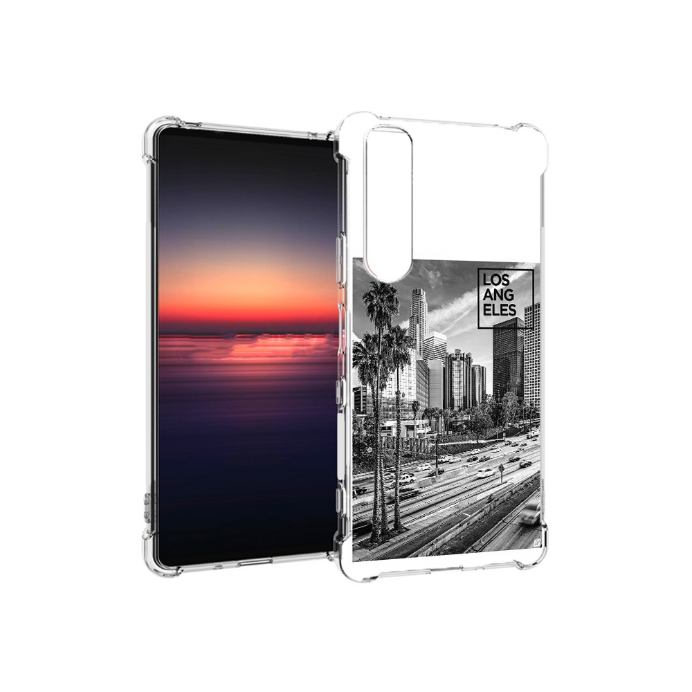 

Чехол MyPads Tocco для Sony Xperia 1 III черно белый лос анджелес (PT162368.229.685), Прозрачный, Tocco