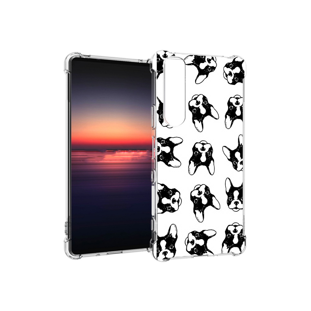

Чехол MyPads Tocco для Sony Xperia 1 III черно белые собачки (PT162368.229.683), Прозрачный, Tocco