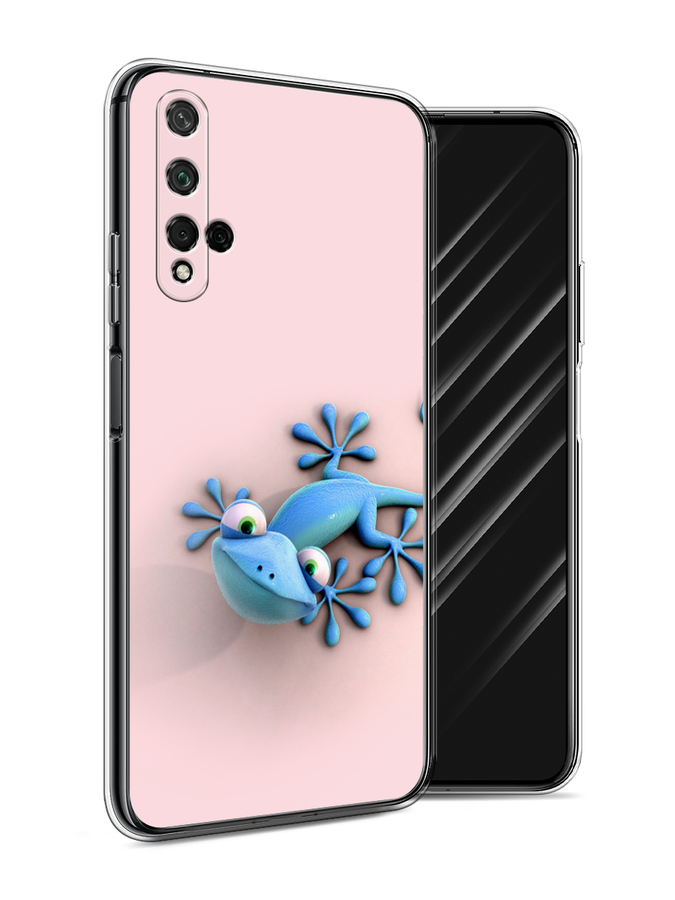 

Чехол Awog на Honor 20 "Голубая ящерка", Розовый;голубой;белый, 69550-2