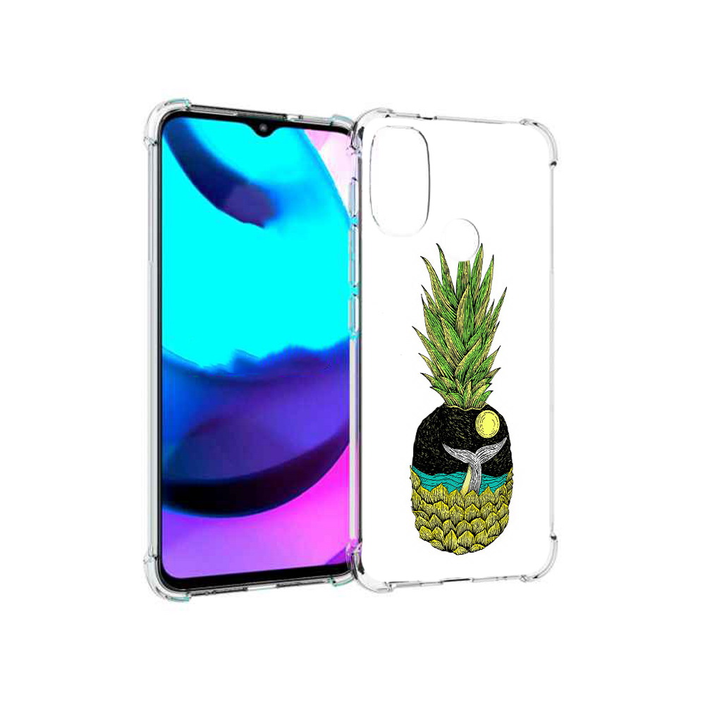 

Чехол MyPads Tocco для Motorola Moto E20 ананас с китом (PT162039.356.220), Прозрачный, Tocco