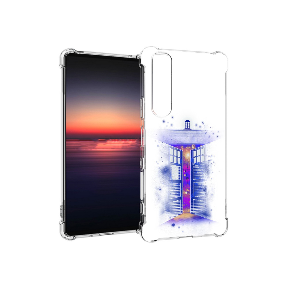 

Чехол MyPads Tocco для Sony Xperia 1 III фиолетовый уголок абстракция (PT162368.229.659), Прозрачный, Tocco