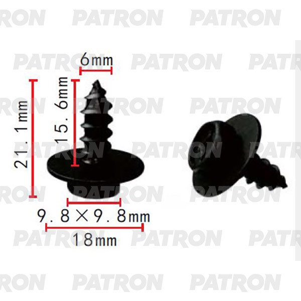 саморез mitsubishi применяемость саморез 4 9x14 4 patron p372186 mitsubishi patron арт p3 Саморез Toyota Применяемость: Саморез 6x21.1mm PATRON арт. P37-2188