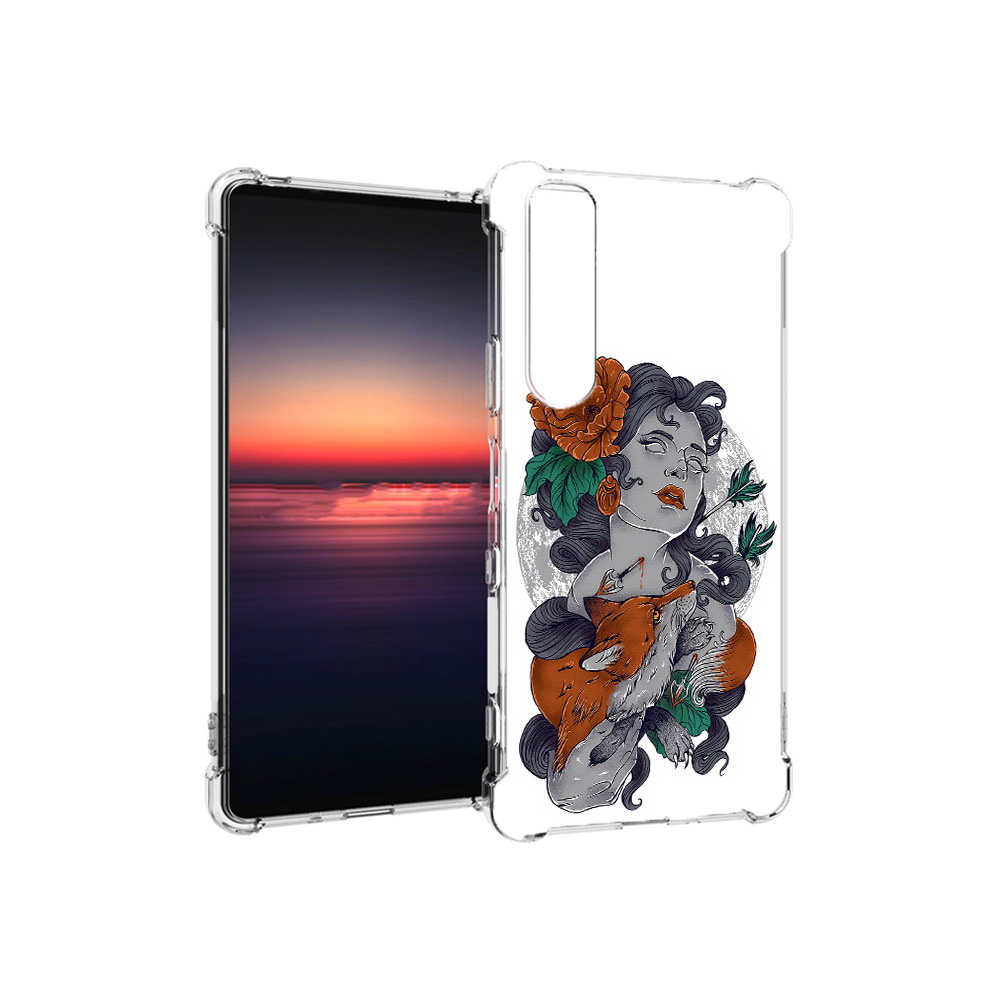 

Чехол MyPads Tocco для Sony Xperia 1 III темная девушка с лисой (PT162368.229.639), Прозрачный, Tocco