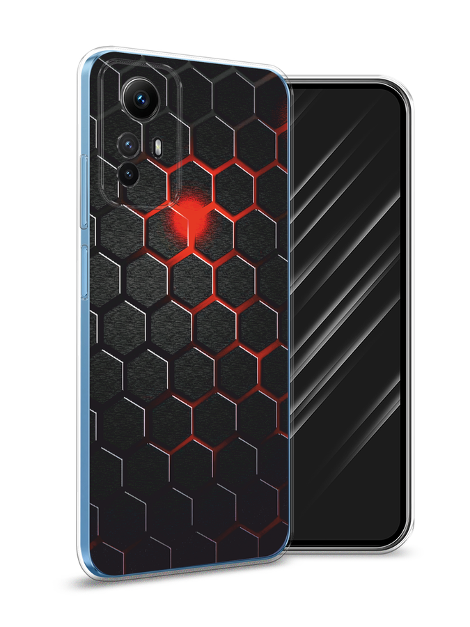 

Чехол Awog на Xiaomi Redmi Note 12S "Фон соты красные", Красный;черный, 318950-3