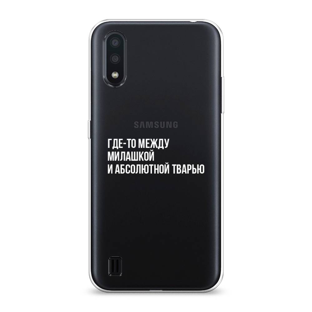 

Чехол Awog на Samsung Galaxy A01 "Почти милашка", Разноцветный, 29550-6