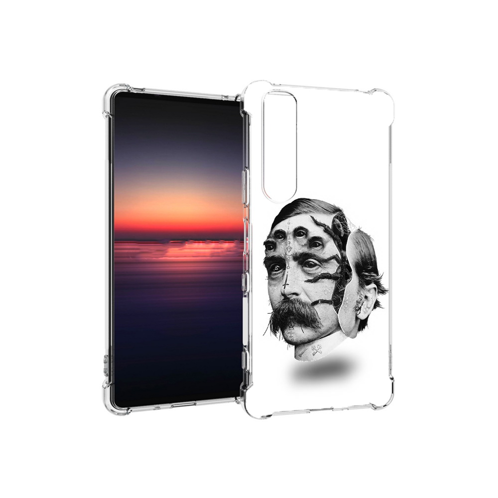 

Чехол MyPads Tocco для Sony Xperia 1 III страшное лицо мужчины (PT162368.229.629), Прозрачный, Tocco