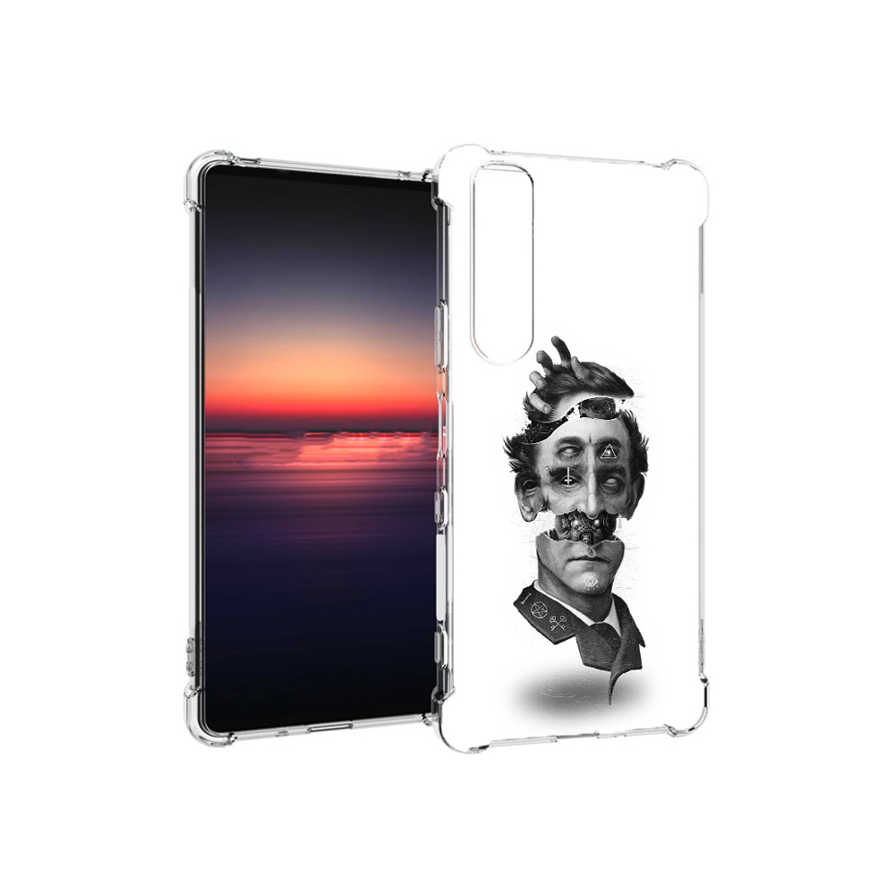 

Чехол MyPads Tocco для Sony Xperia 1 III страшное лицо абстракция (PT162368.229.628), Прозрачный, Tocco