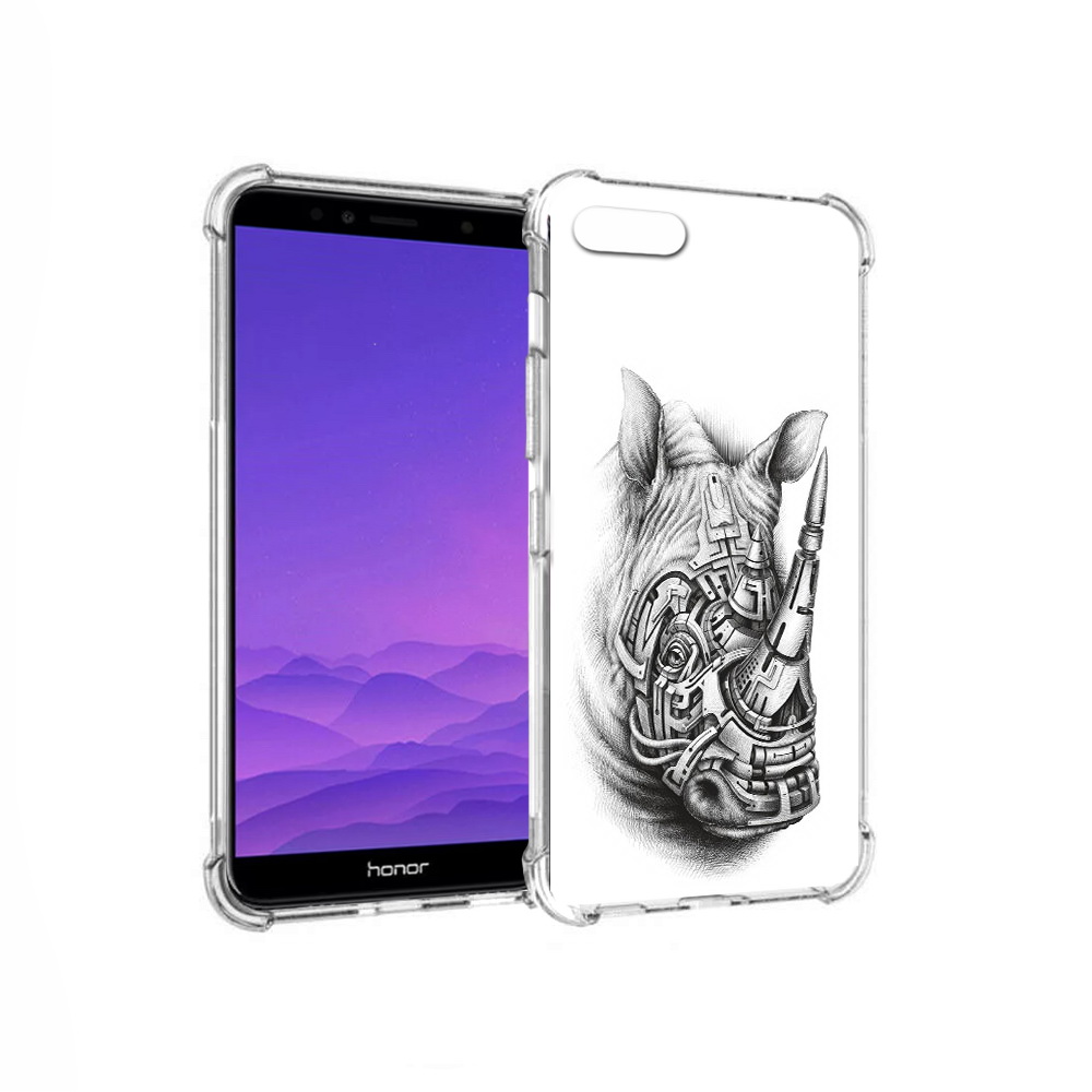 

Чехол MyPads Tocco для Honor 7A стальной носорог (PT111206.25.620), Прозрачный, Tocco