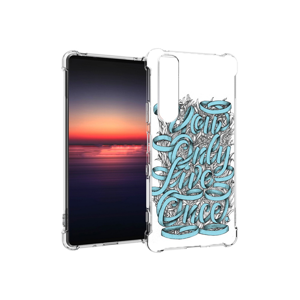

Чехол MyPads Tocco для Sony Xperia 1 III слова из ленты абстракция (PT162368.229.607), Прозрачный, Tocco
