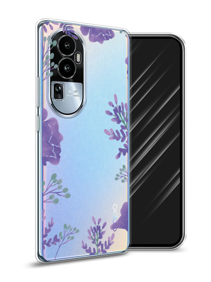 

Чехол Awog на Oppo Reno 10 "Сиреневая цветочная рамка", Прозрачный;фиолетовый, 2514550-8