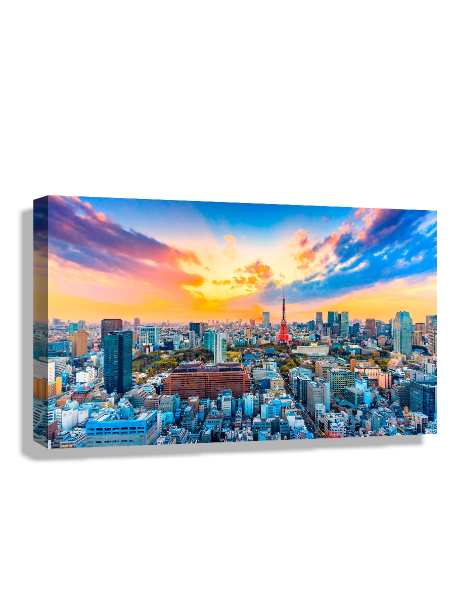

Картина DRABS 90x60 см на холсте Башня Токио на фоне заката Токио Япония