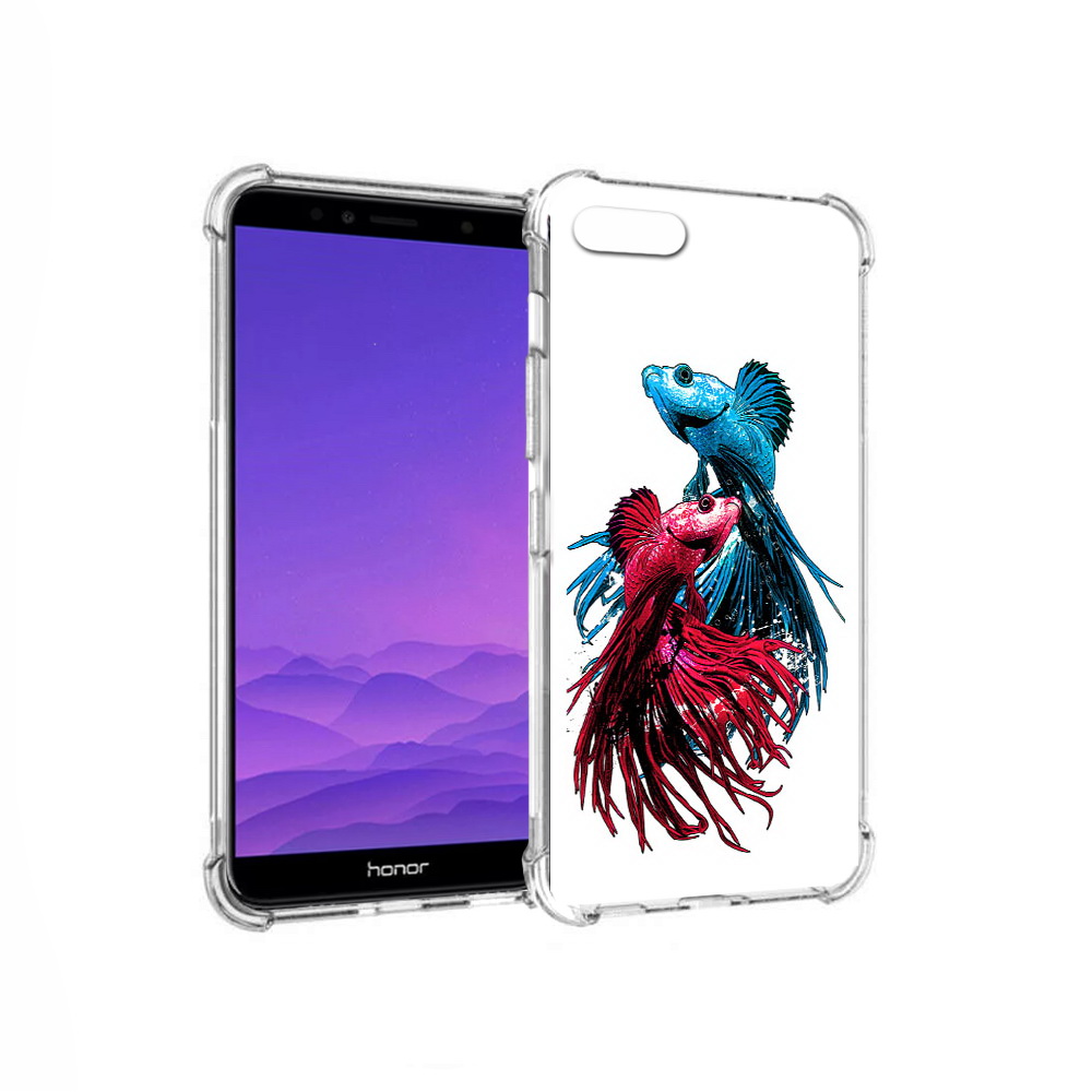 

Чехол MyPads Tocco для Honor 7A рыбы петушки (PT111206.25.592), Прозрачный, Tocco