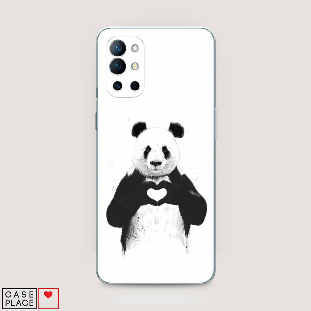 

Чехол Awog на OnePlus 9R / ВанПлас 9R "Панда love", Серебристый, 151650-10