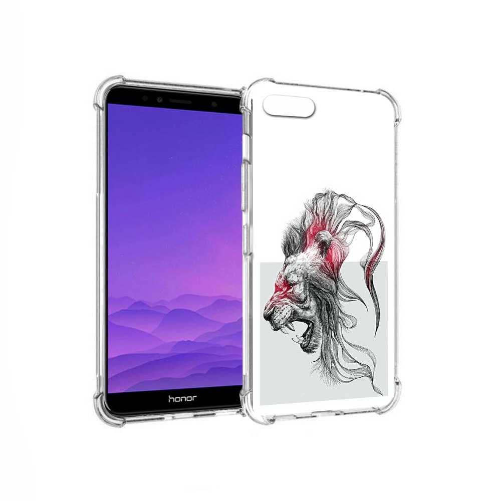 

Чехол MyPads Tocco для Honor 7A разъяренный лев (PT111206.25.576), Прозрачный, Tocco
