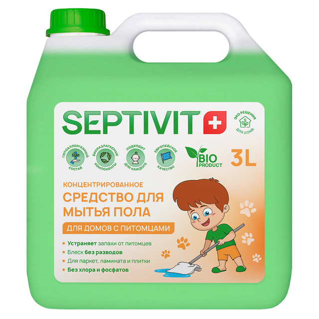 

Средство для пола Устранение запахов от питомцев Septivit Premium 3л