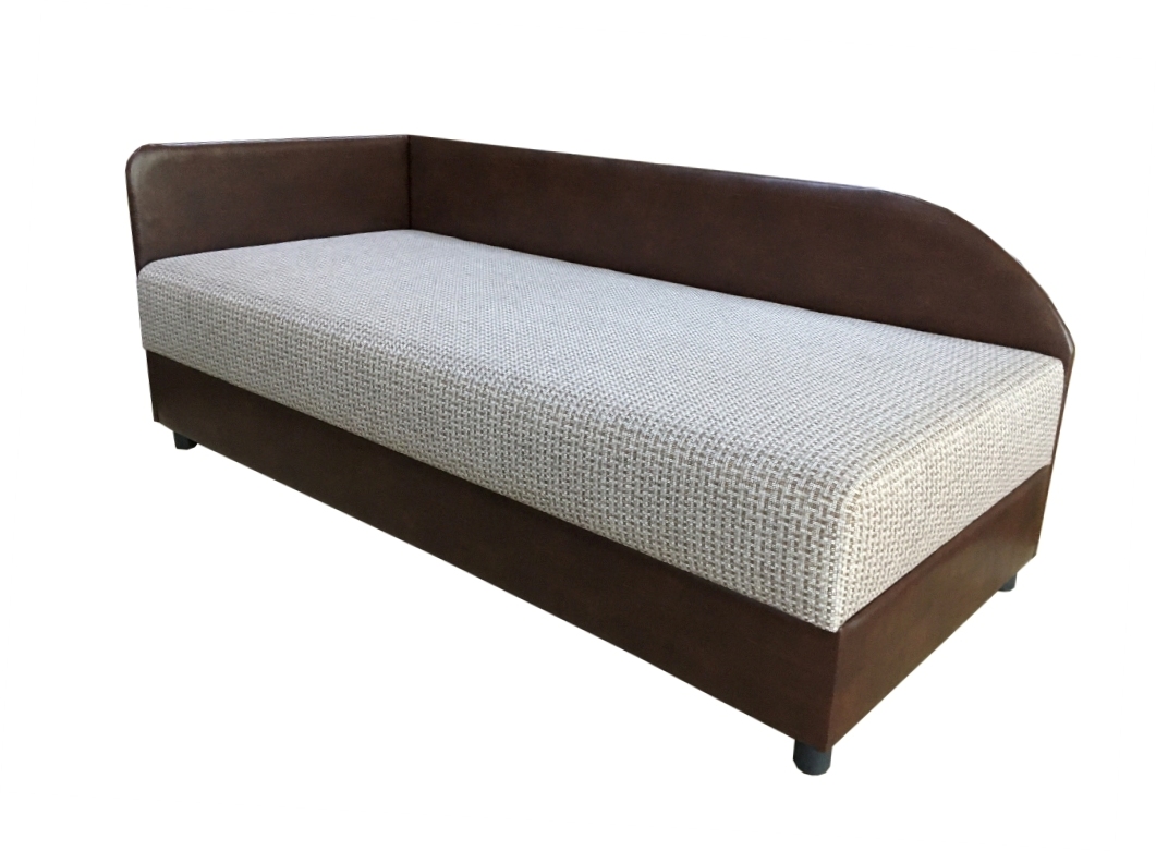 

Тахта с подлокотником VamMebel 70 Плетенка 051-28 с кожзамом, Коричневый, Карина Плетенка