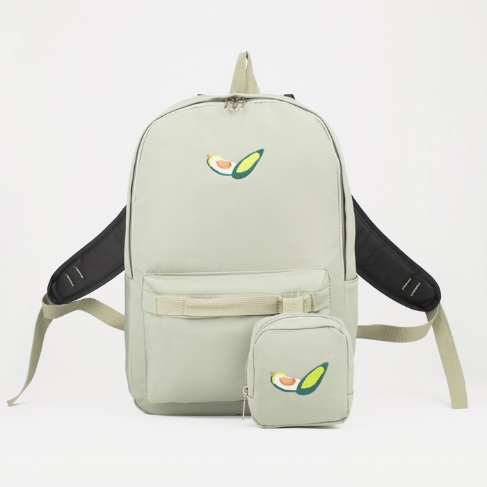 фото Рюкзак, отдел на молнии, наружный карман, сумочка, цвет зелёный nobrand