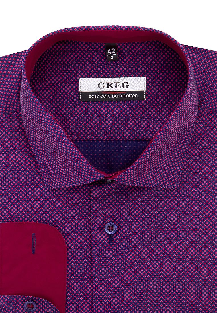 

Рубашка мужская Greg 01-00004382 бордовая 39, Бордовый, 01-00004382