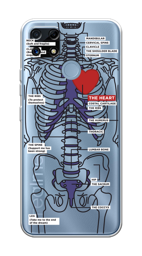 

Чехол на Realme C25/C25s "Скелет человека", Прозрачный;синий;красный, 256950-1