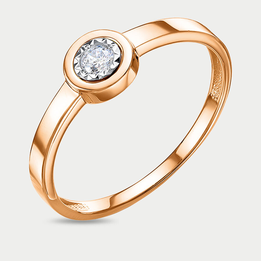 Кольцо из розового золота р. 17 Delta 1103581, фианит