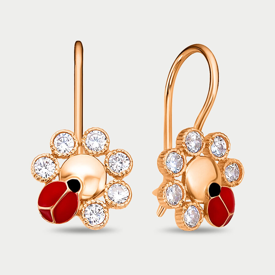 

Серьги из розового золота Delta 1204934, фианит, 1204934