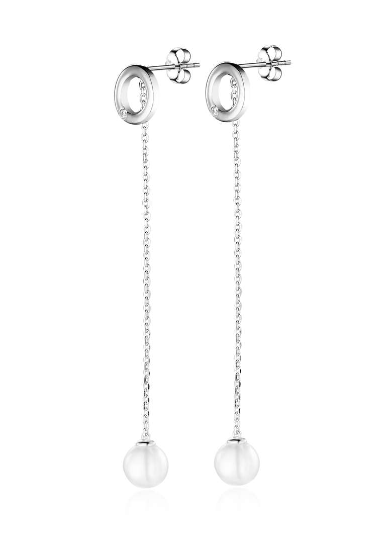 

Серьги подвески из серебра с жемчугом искусственным/фианитом Ogisana A42457, A42457