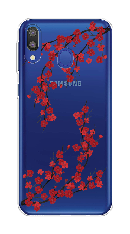 

Чехол на Samsung Galaxy M20 "Красная сакура", Красный;черный, 27450-2