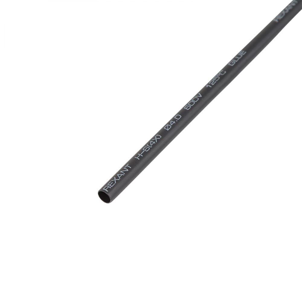 фото Rexant термоусаживаемая трубка клеевая 4,0/1,0 мм, черная, упаковка 10 шт. по 1 м 23-4006