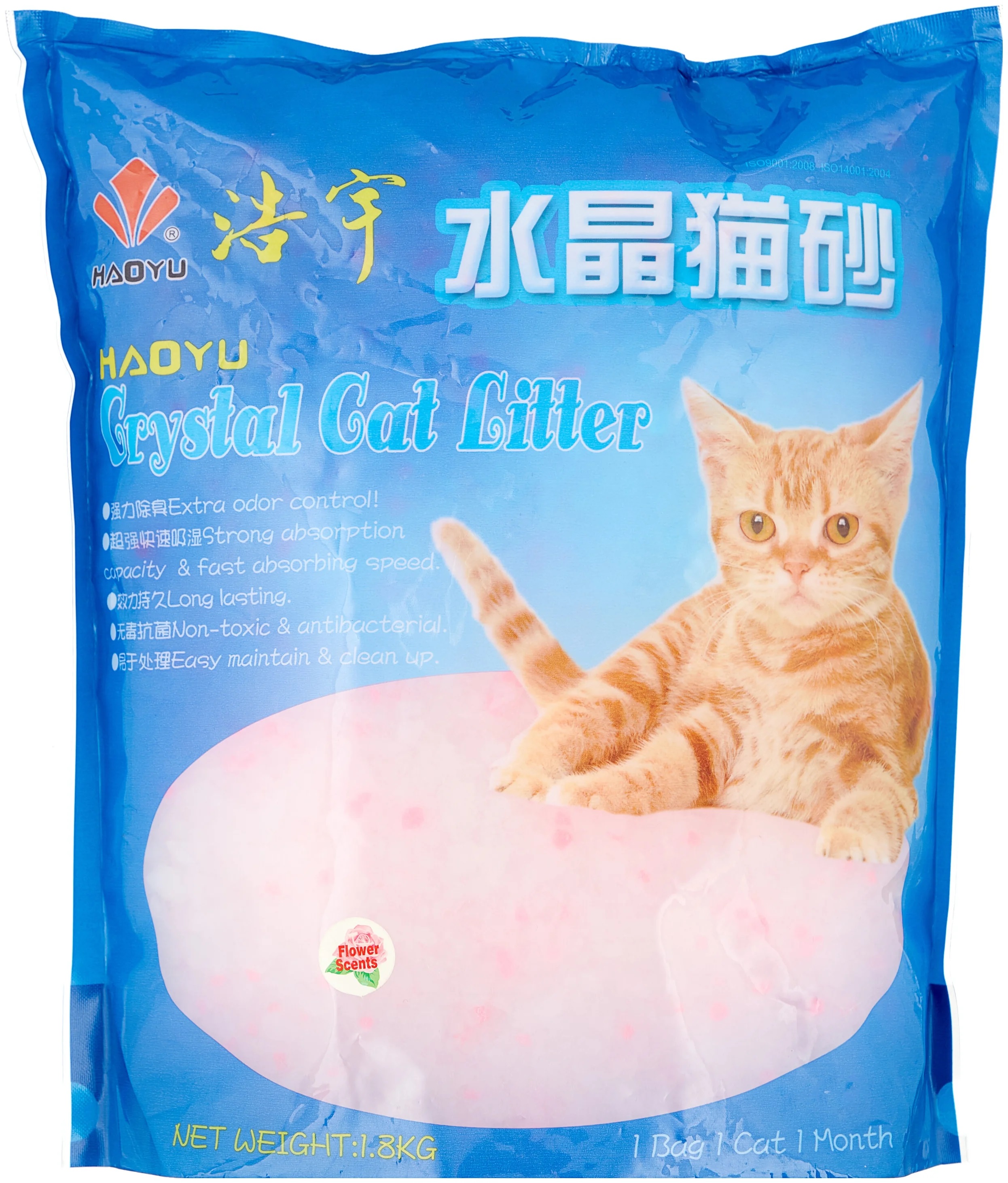 

Впитывающий наполнитель Crystal Cat силикагелевый, 1,8кг